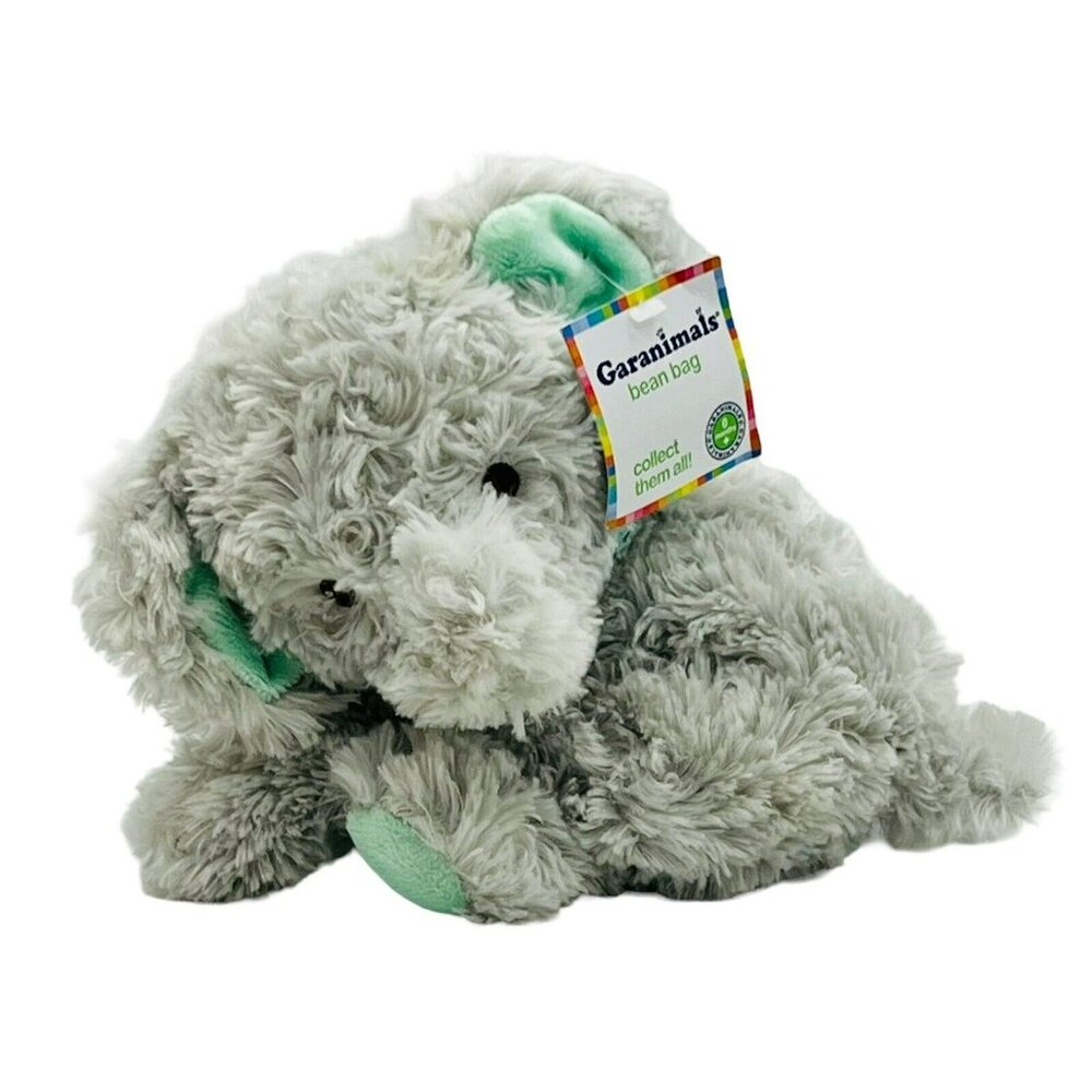 Garanimals Elephant Plush Gray Mint Green Ears Bow Swirl Fur Sewn Eyes with Tag